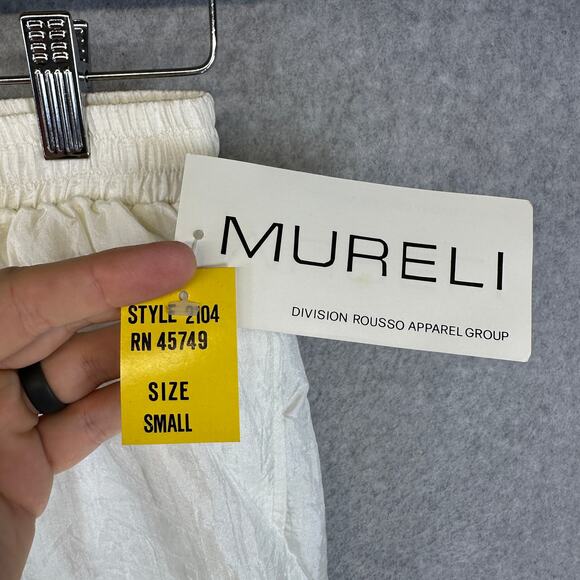 Mureli Pants Womens Size Small Ivory 100% Nylon Pull On Elastic Waist Lined - Picture 5 of 11